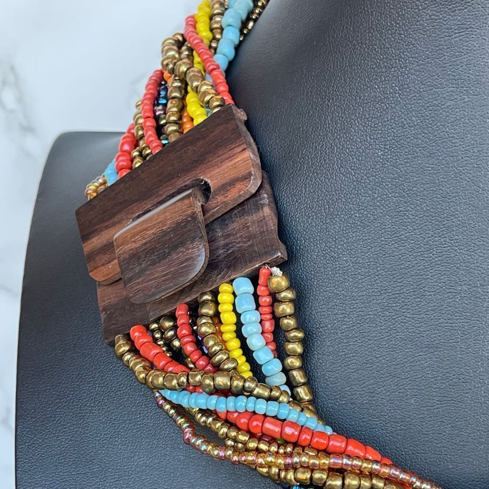 Nwt About Color Multi Strand Beaded Necklace Boho… - image 2